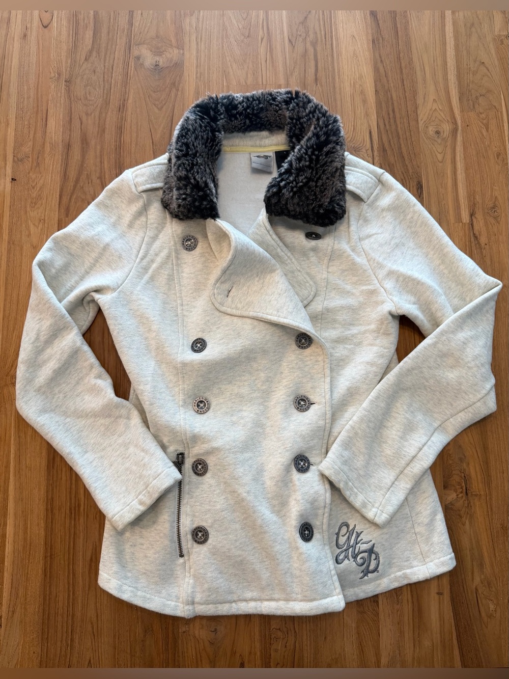 Harley Davidson Jacket Women’s Large Faux Fur Collar
